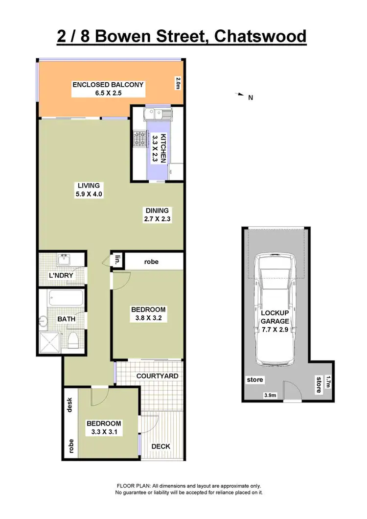 Floorplan of Homely apartment listing, 2/8 Bowen Street, Chatswood NSW 2067