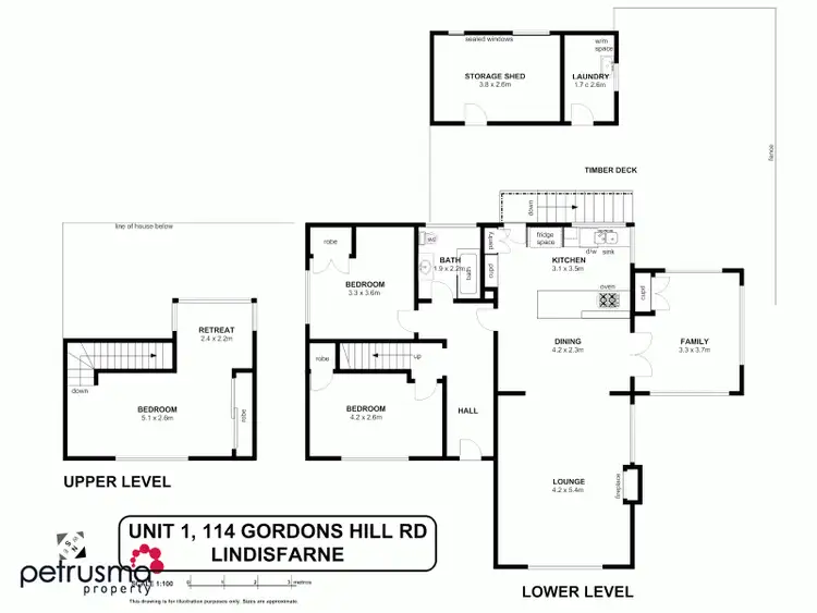 Floorplan of Homely unit listing, 1/114 Gordons Hill Road, Lindisfarne TAS 7015