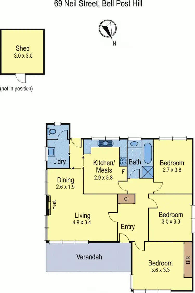 Floorplan of Homely house listing, 69 Neil Street, Bell Post Hill VIC 3215