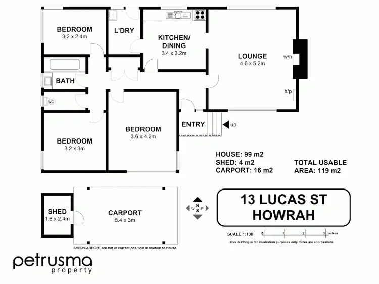 Floorplan of Homely house listing, 13 Lucas Street, Howrah TAS 7018