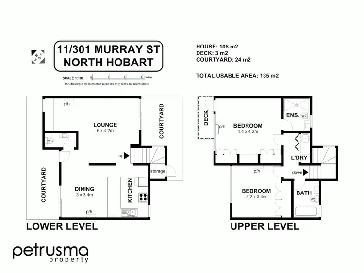 Floorplan of Homely townhouse listing, 11/301 Murray Street, North Hobart TAS 7000