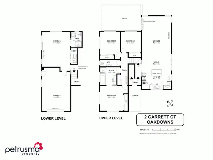 Floorplan of Homely house listing, 2 Garrett Court, Oakdowns TAS 7019