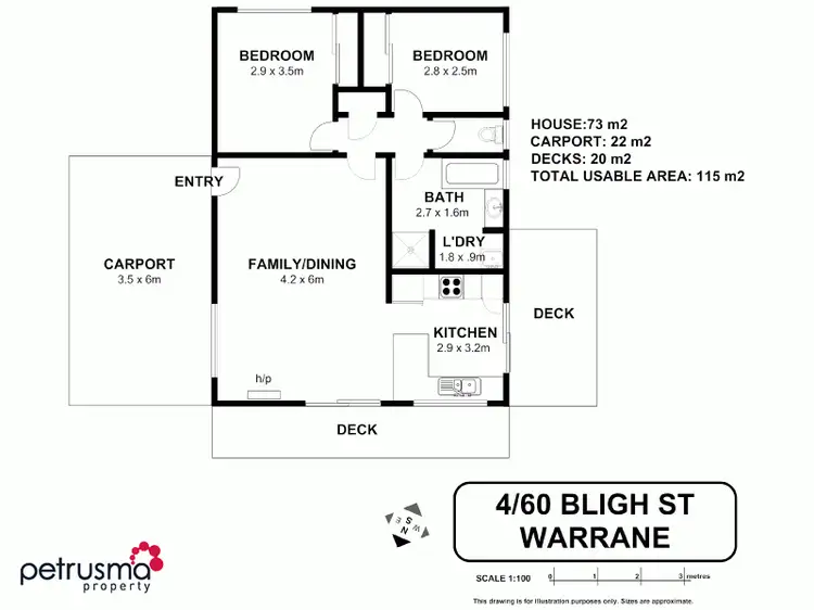 Floorplan of Homely villa listing, 4/60 Bligh Street, Warrane TAS 7018
