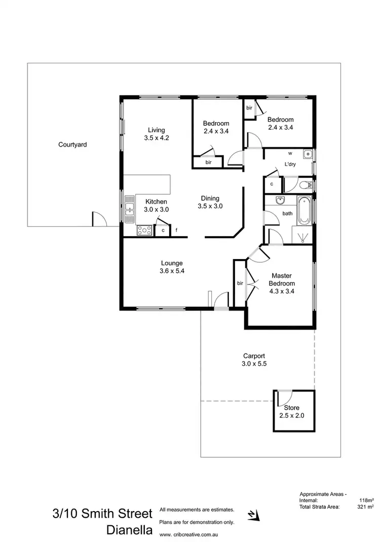 Floorplan of Homely townhouse listing, 3/10 Smith Street, Dianella WA 6059