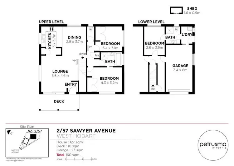 Floorplan of Homely unit listing, 2/57 Sawyer Avenue, West Moonah TAS 7009
