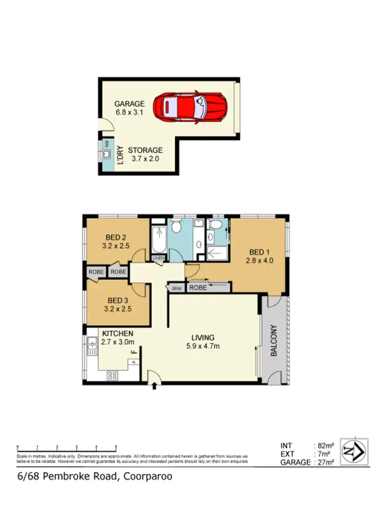Floorplan of Homely unit listing, 6/68 Pembroke Road, Coorparoo QLD 4151