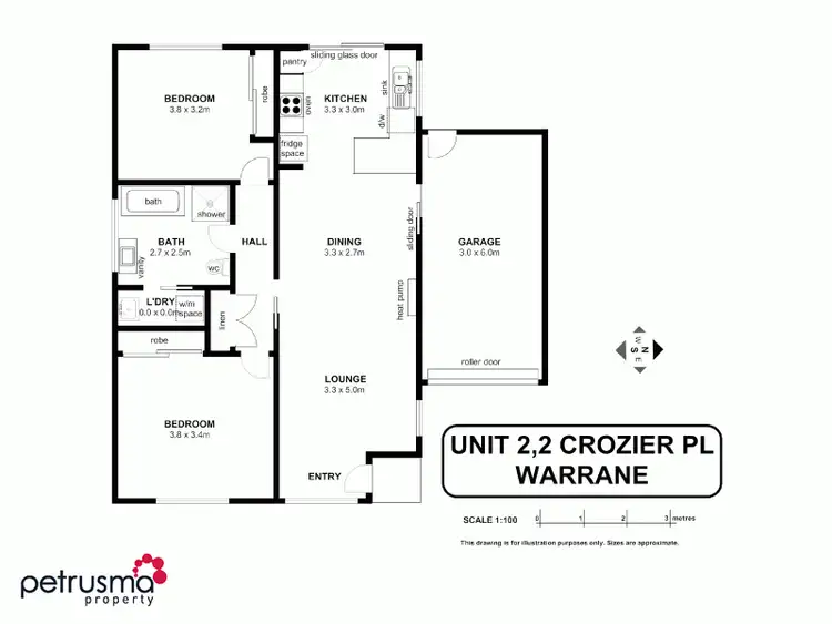 Floorplan of Homely unit listing, 2/2 Crozier Place, Warrane TAS 7018