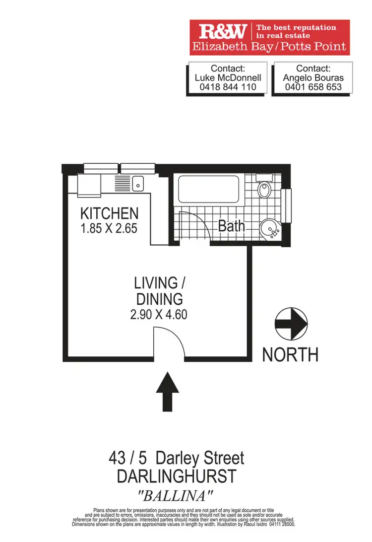 Floorplan of Homely studio listing, 43/5 Darley Street, Darlinghurst NSW 2010