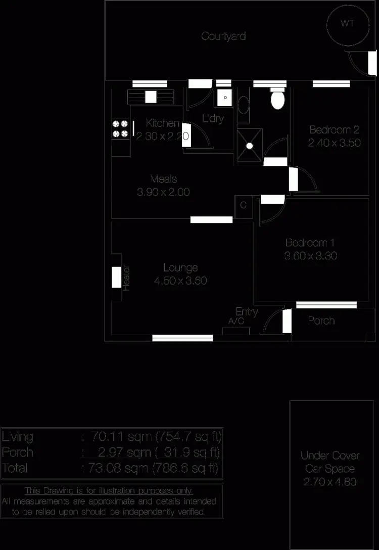 Floorplan of Homely unit listing, 3/6 Bray Avenue, Klemzig SA 5087