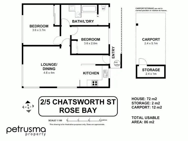 Floorplan of Homely unit listing, 2/5 Chatsworth Street, Rose Bay TAS 7015