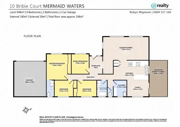 Floorplan of Homely house listing, 10 Bribie Court, Mermaid Waters QLD 4218