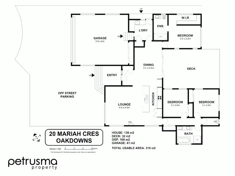 Floorplan of Homely house listing, 20 Mariah Crescent, Oakdowns TAS 7019