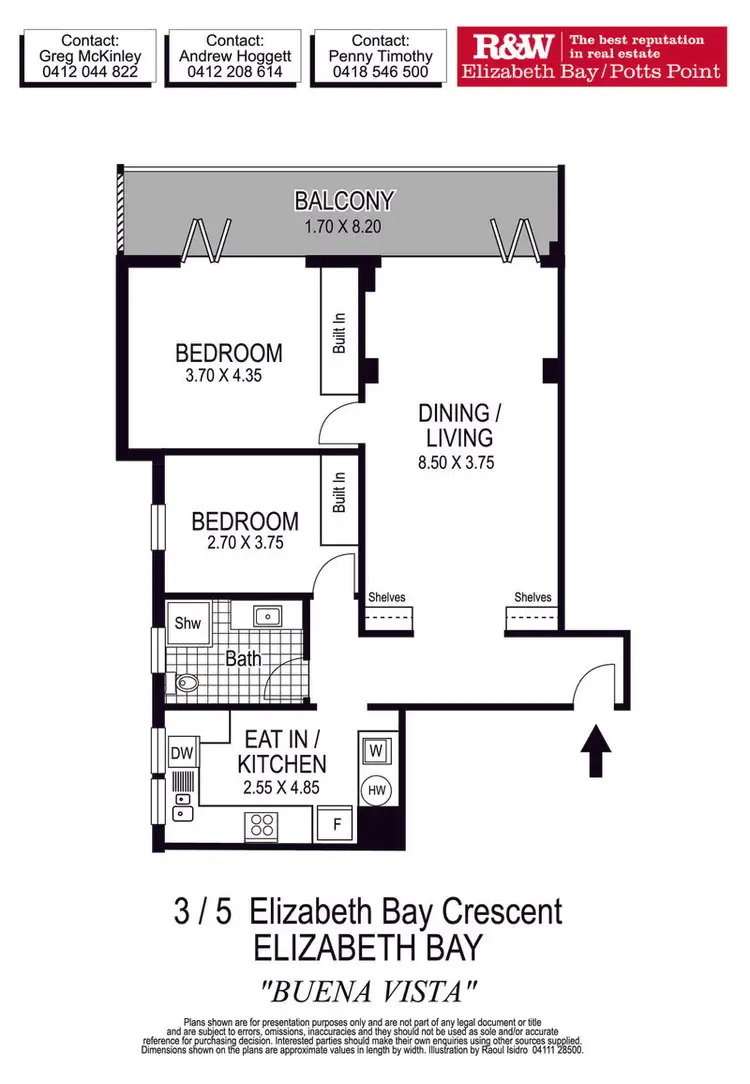 Floorplan of Homely apartment listing, 3/5 Elizabeth Bay Crescent, Elizabeth Bay NSW 2011