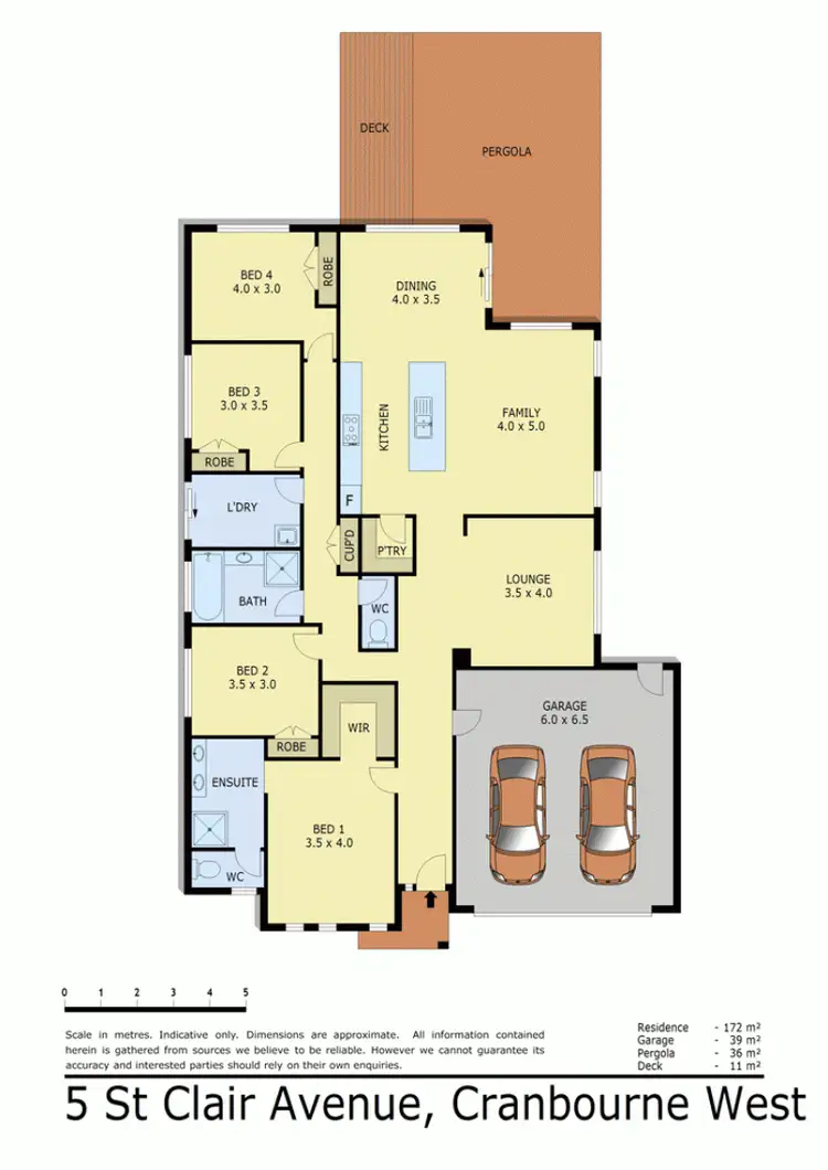 Floorplan of Homely house listing, 5 ST CLAIR AVENUE, Cranbourne West VIC 3977