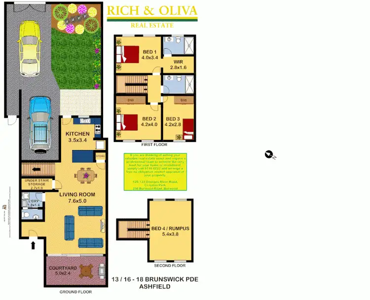 Floorplan of Homely townhouse listing, 13/16 Brunswick Parade, Ashfield NSW 2131