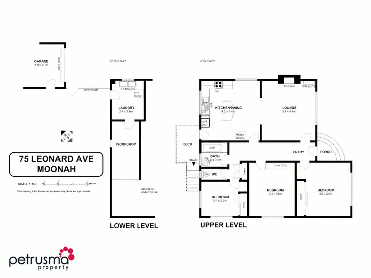 Floorplan of Homely house listing, 75 Leonard Avenue, Moonah TAS 7009