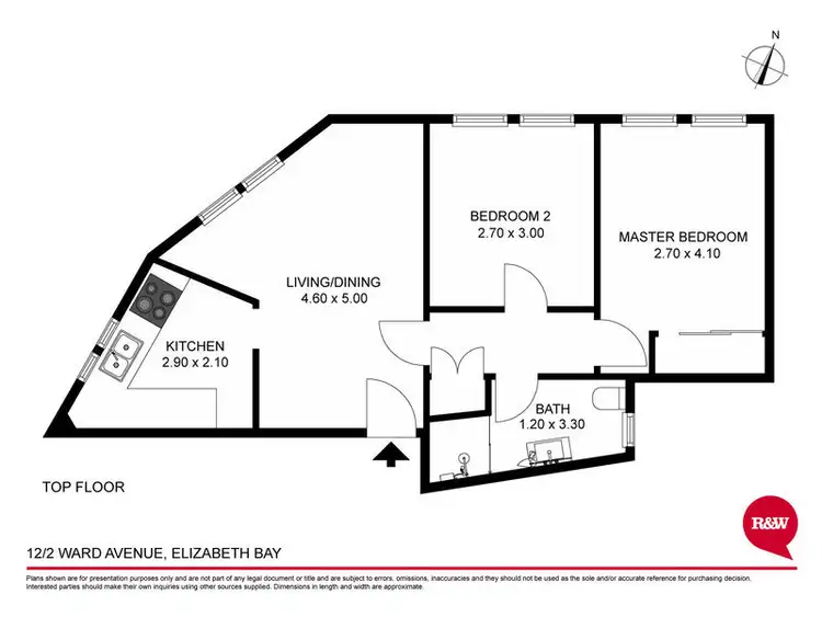Floorplan of Homely apartment listing, 12/2 Ward Avenue, Elizabeth Bay NSW 2011
