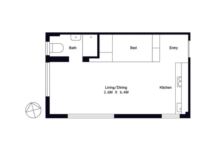 Floorplan of Homely studio listing, 22/147-151 Brougham Street, Potts Point NSW 2011
