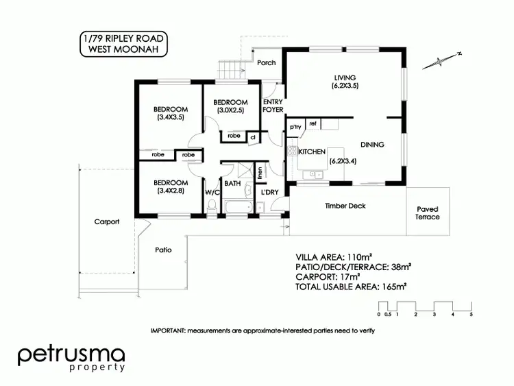 Floorplan of Homely unit listing, 1/79 Ripley Road, West Moonah TAS 7009