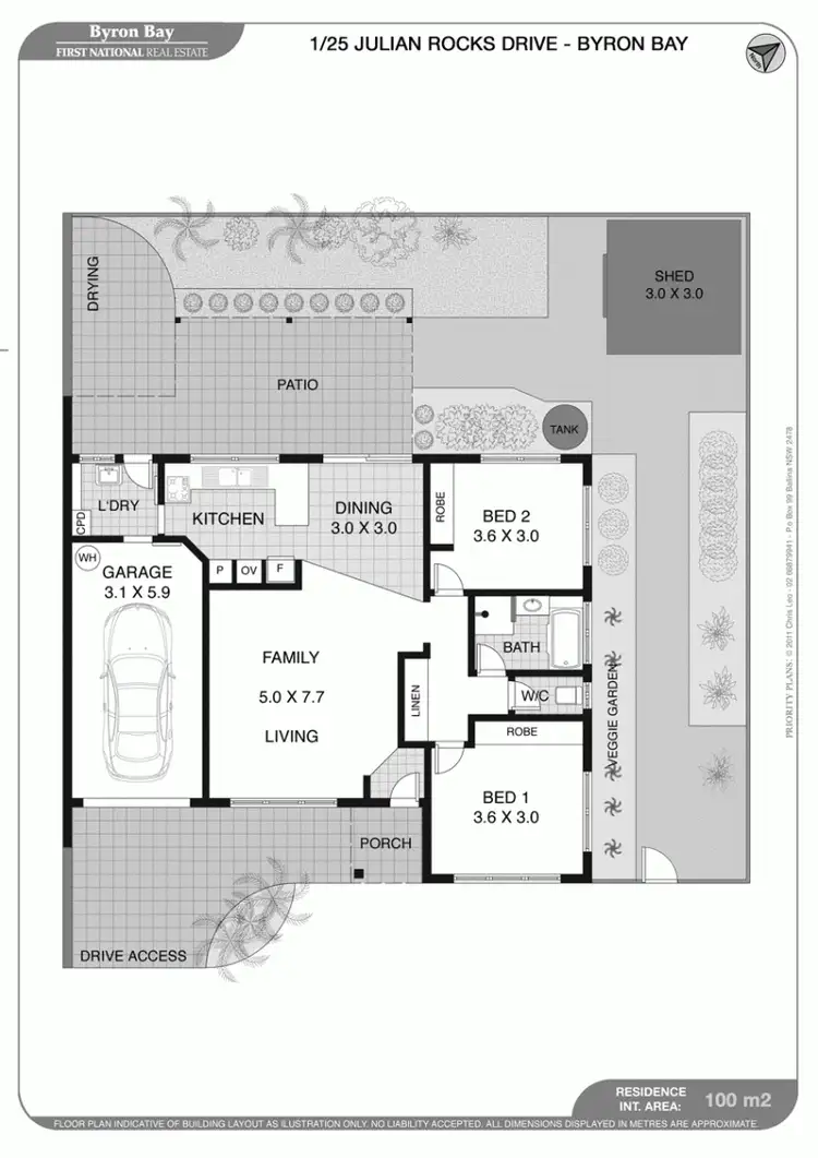 Floorplan of Homely semi-detached listing, 1/25 Julian Rocks Drive, Byron Bay NSW 2481