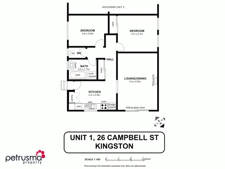 Floorplan of Homely unit listing, 1/26 Campbell Street, Kingston TAS 7050