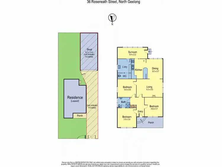 Floorplan of Homely house listing, 36 Roseneath Street, North Geelong VIC 3215