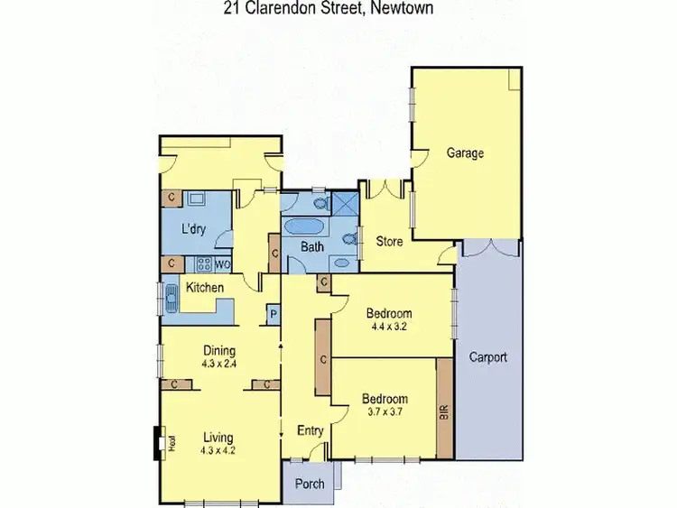Floorplan of Homely house listing, 21 Clarendon Street, Newtown VIC 3220