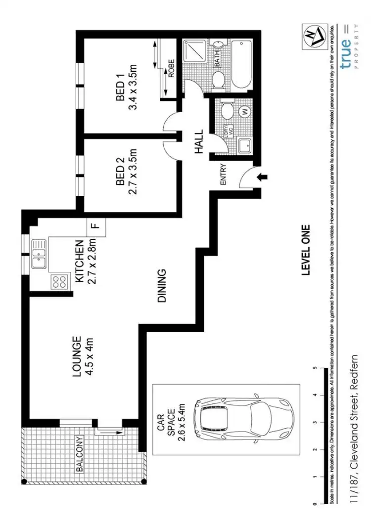 Floorplan of Homely apartment listing, Unit 11/187 Cleveland Street, Redfern NSW 2016