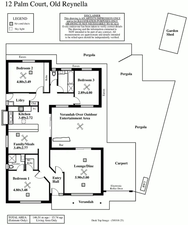 Floorplan of Homely house listing, 12 Palm Crescent, Old Reynella SA 5161