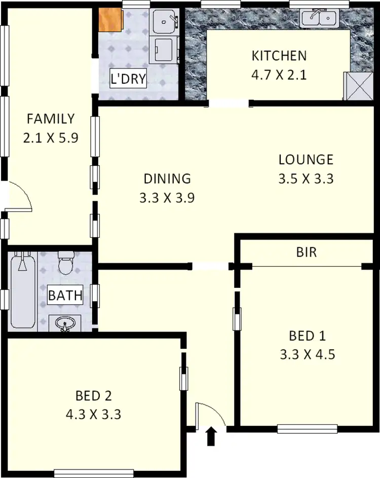 Floorplan of Homely semi-detached listing, 8 Kent Avenue, Croydon Park NSW 2133