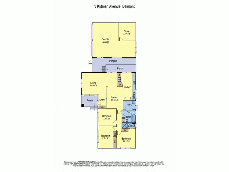 Floorplan of Homely house listing, 3 Kidman Avenue, Belmont VIC 3216
