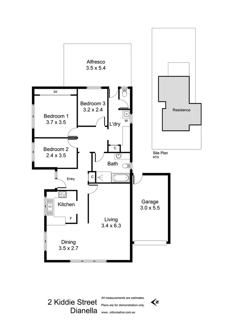 Floorplan of Homely house listing, 2 Kiddie Street, Dianella WA 6059