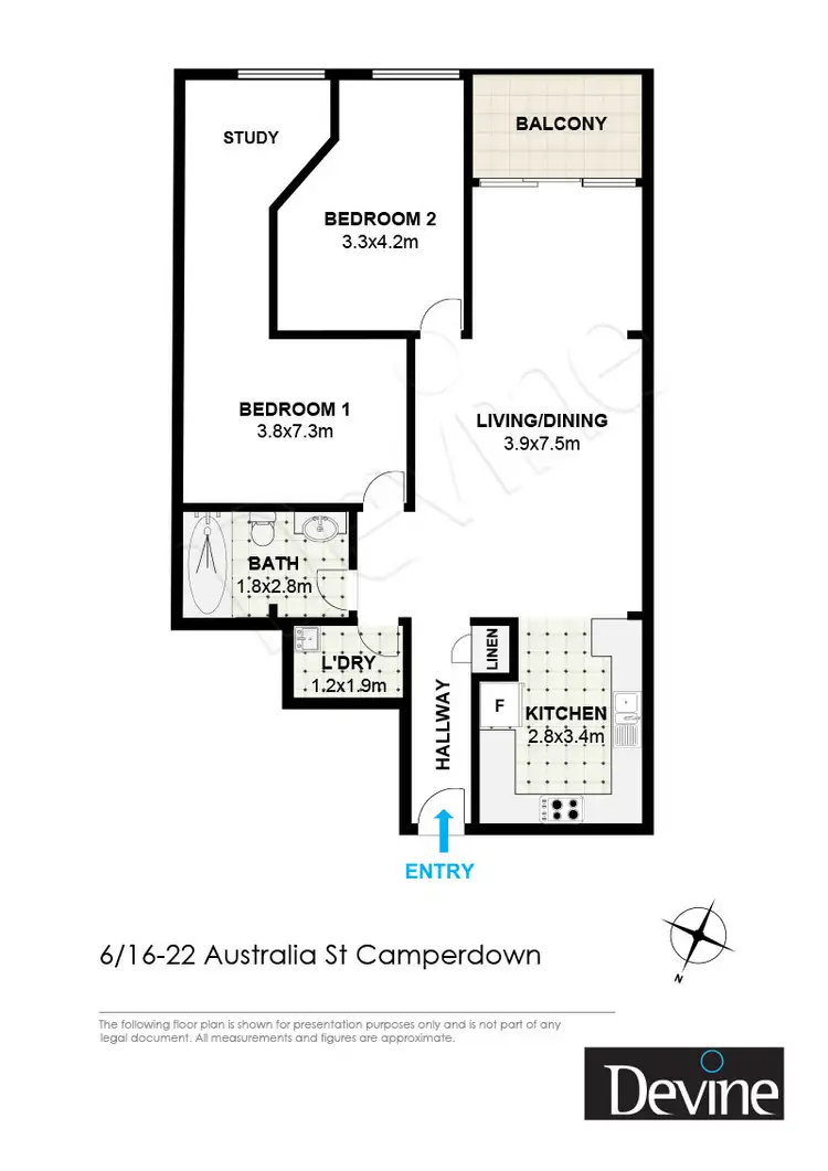 Floorplan of Homely apartment listing, 6/16-22 Australia Street, Camperdown NSW 2050