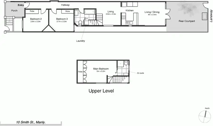 Floorplan of Homely semi-detached listing, 10 Smith Street, Manly NSW 2095