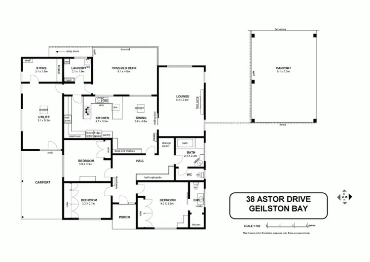 Floorplan of Homely house listing, 38 Astor Drive, Geilston Bay TAS 7015