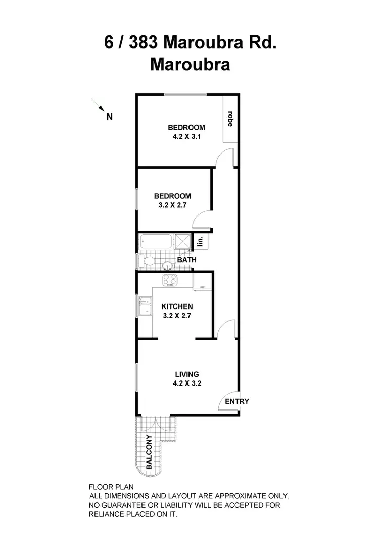 Floorplan of Homely apartment listing, 6/383 Maroubra Road, Maroubra NSW 2035