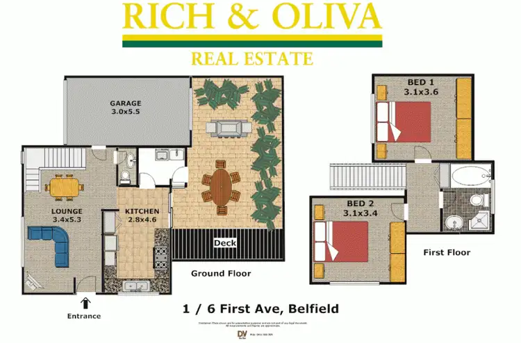 Floorplan of Homely townhouse listing, 1/6 First Avenue, Belfield NSW 2191