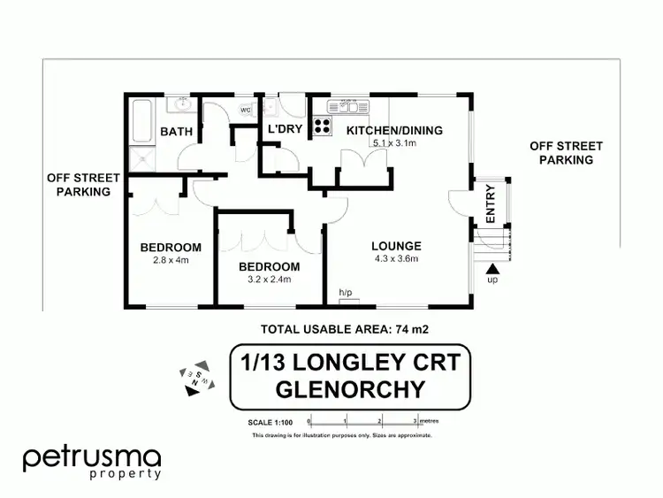 Floorplan of Homely unit listing, 1/13 Longley Court, Glenorchy TAS 7010