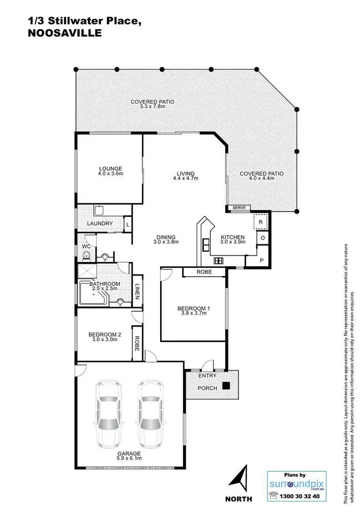 Floorplan of Homely villa listing, 1/3 Stillwater Place, Noosa Waters QLD 4566