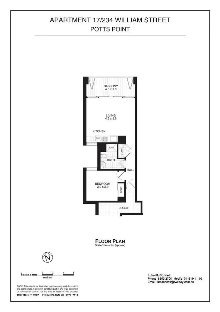 Floorplan of Homely apartment listing, 17/234 William Street, Potts Point NSW 2011