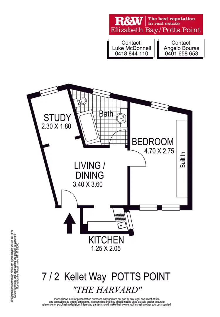 Floorplan of Homely apartment listing, 7/2 Kellett Way 'The Harvard', Potts Point NSW 2011