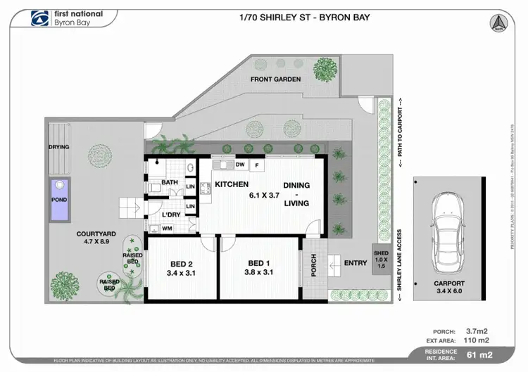 Floorplan of Homely unit listing, 1/70 Shirley Street, Byron Bay NSW 2481