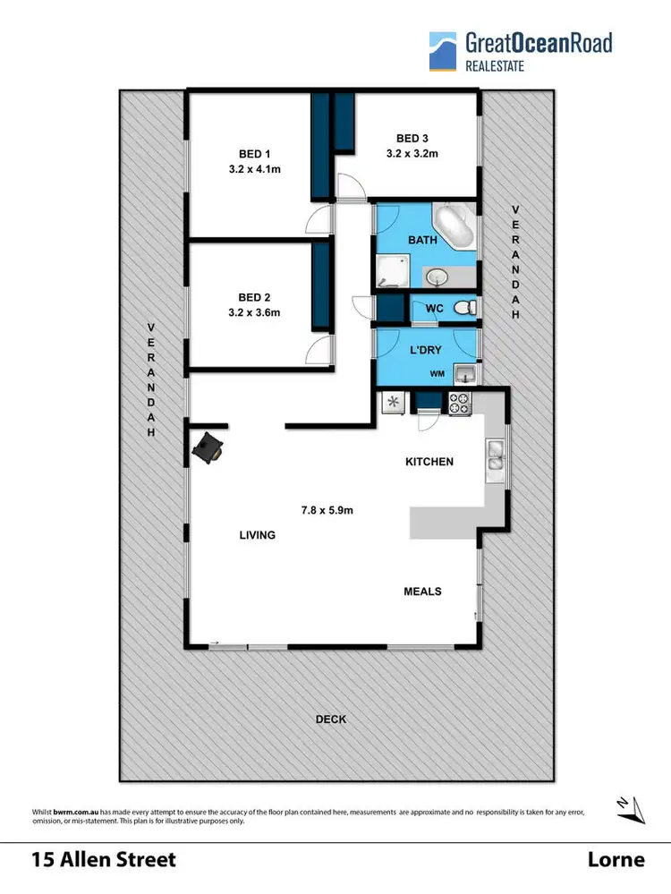 Floorplan of Homely house listing, 15 Allen Street, Lorne VIC 3232