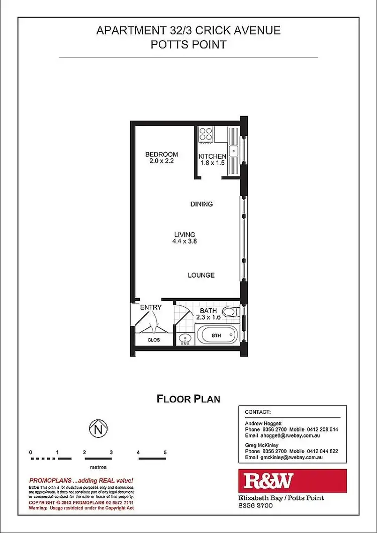 Floorplan of Homely studio listing, 32/3 Crick Avenue, Potts Point NSW 2011
