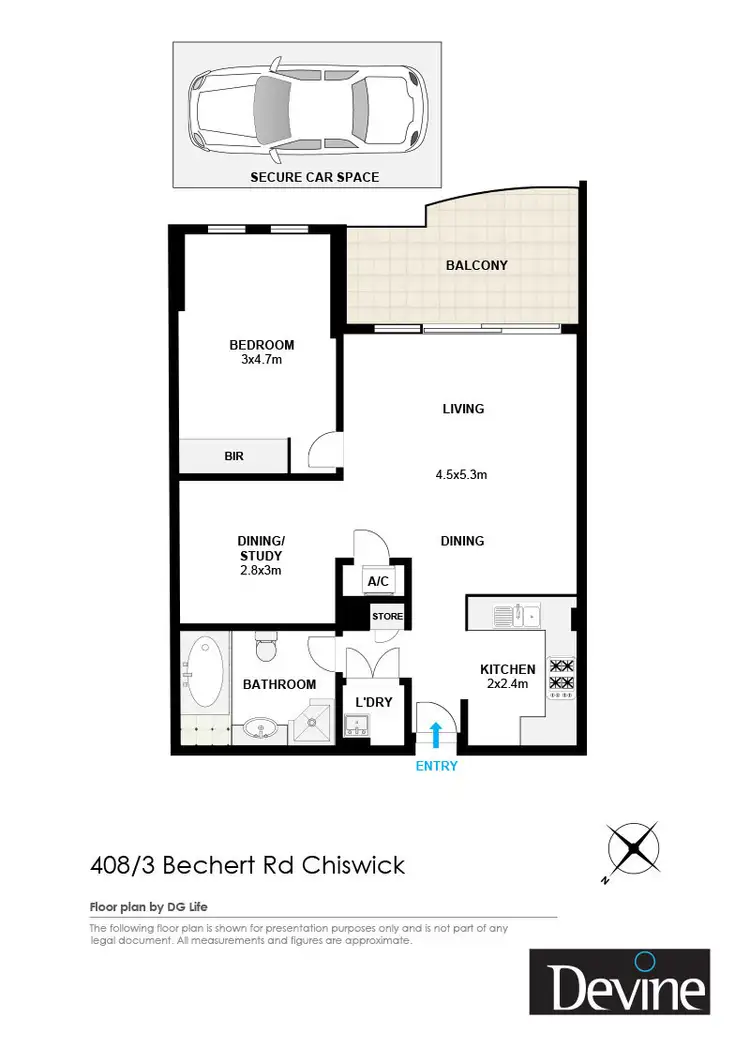 Floorplan of Homely apartment listing, 408/3 Bechert Road, Chiswick NSW 2046