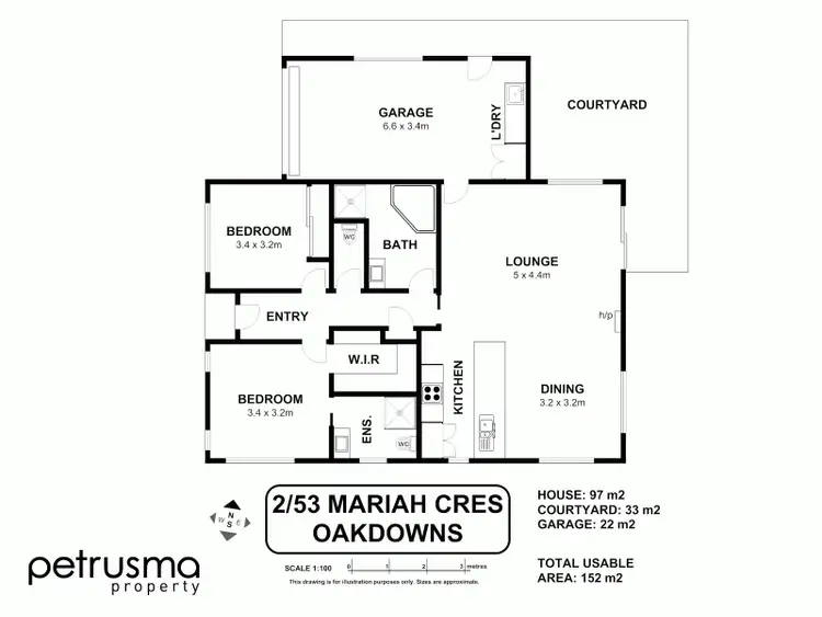 Floorplan of Homely unit listing, 2/53 Mariah Crescent, Oakdowns TAS 7019