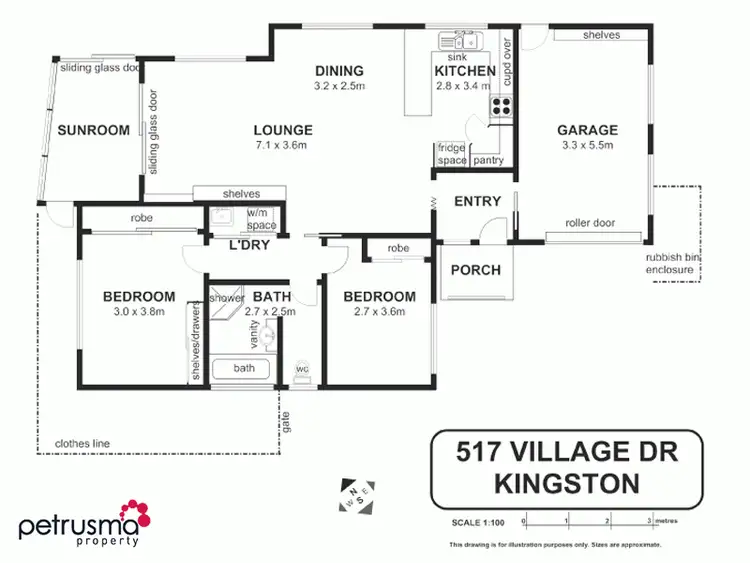 Floorplan of Homely house listing, 517 Village Drive, Kingston TAS 7050