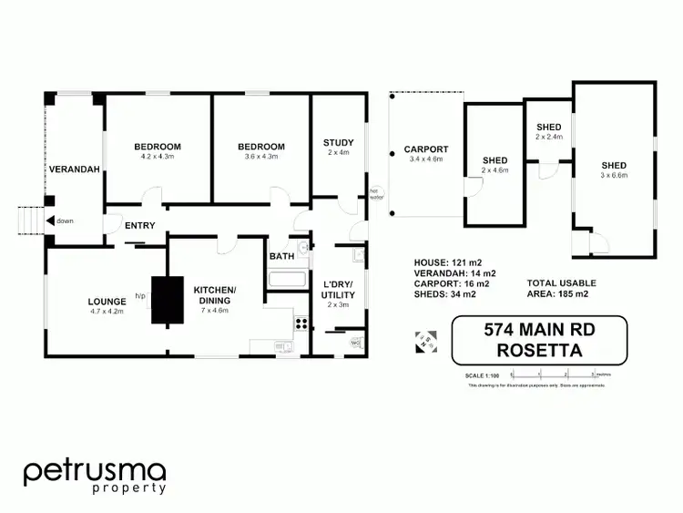 Floorplan of Homely house listing, 574 Main Road, Rosetta TAS 7010