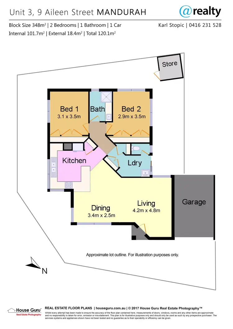 Floorplan of Homely villa listing, 3/9 Aileen Street, Mandurah WA 6210