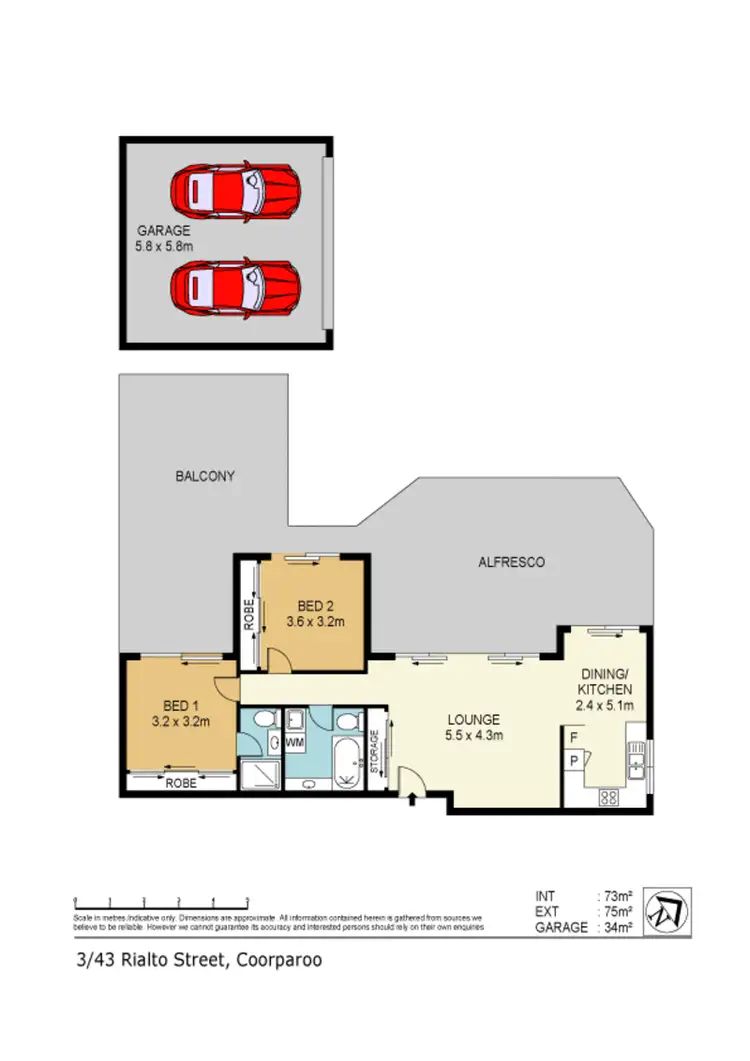 Floorplan of Homely unit listing, 3/43 Rialto Street, Coorparoo QLD 4151